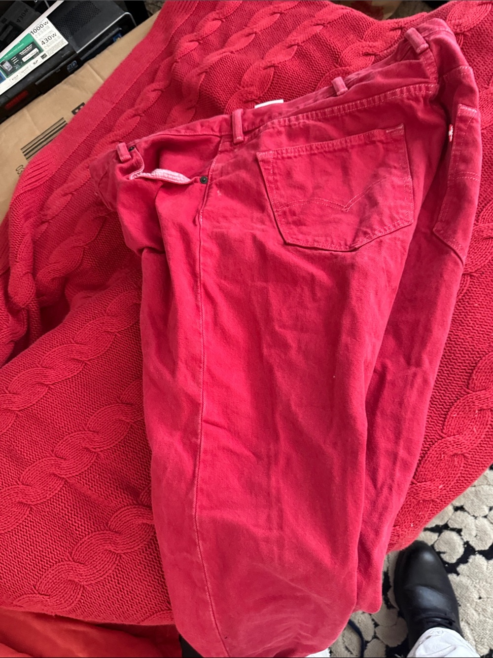 Levi's Vibrant Red Straight-Leg Jeans - Picture 2 of 3